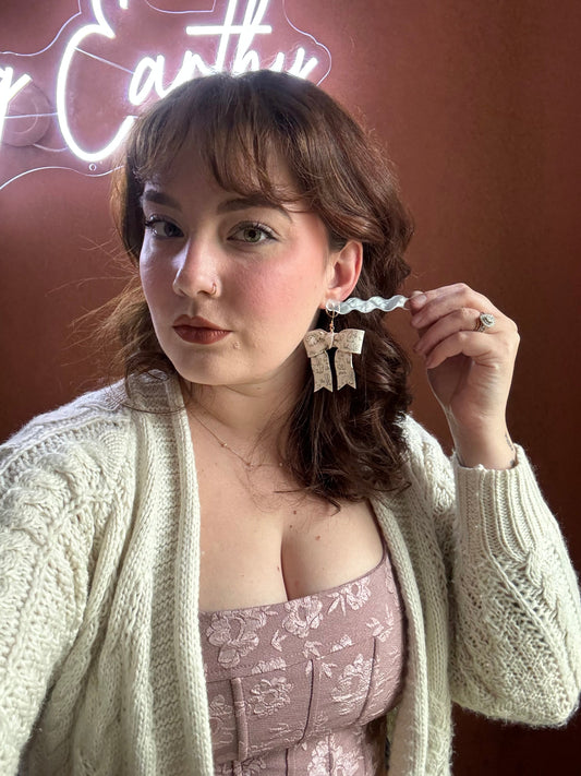 Green Fine Line Bunny Bows