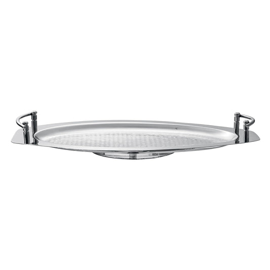 Modern Stainless Steel Serving Tray with Handles