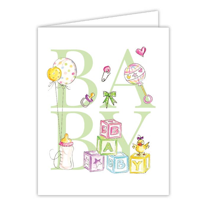 Handpainted "Baby" Greeting Card