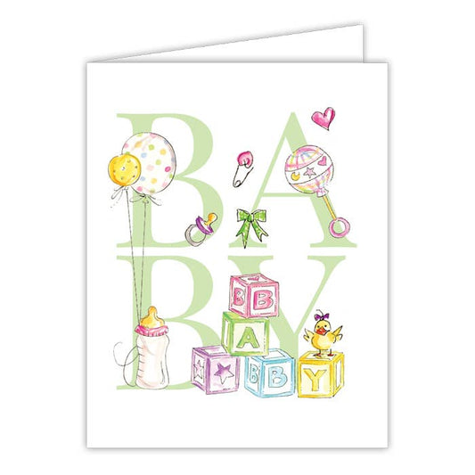 Handpainted "Baby" Greeting Card