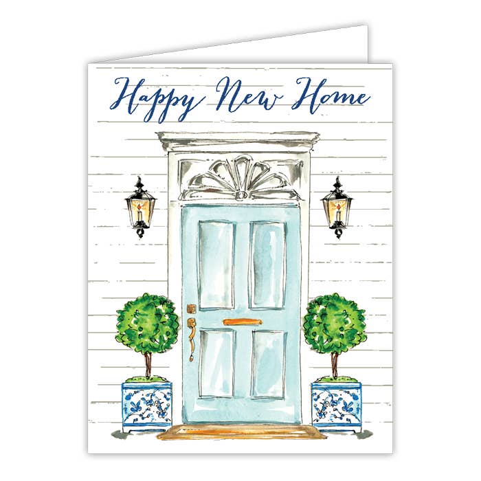 Handpainted Happy New Home Front Door Greeting Card