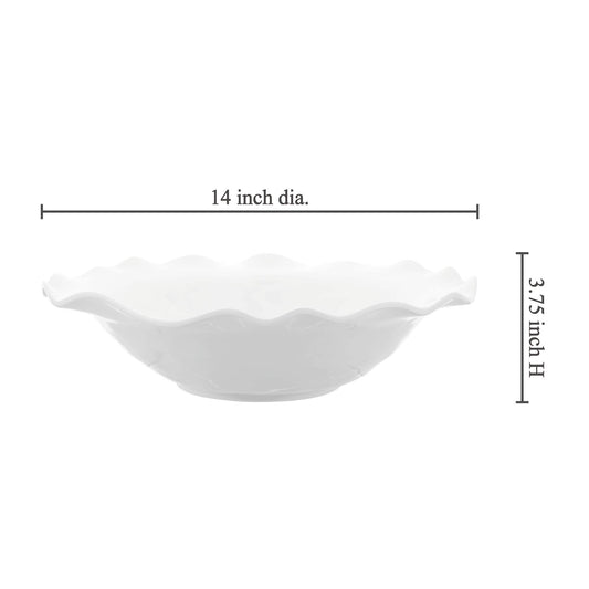 White 14" Melamine Serving Bowl
