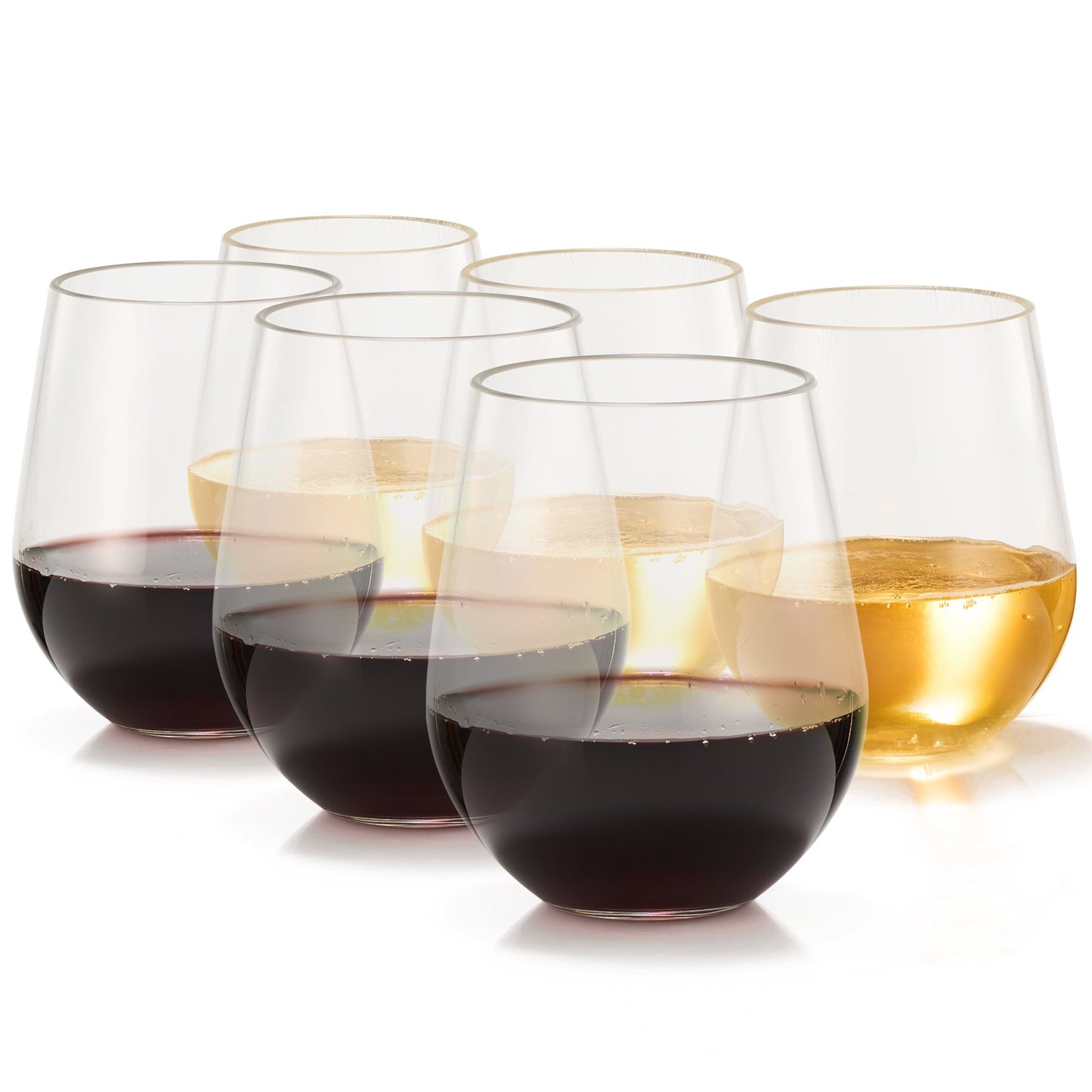Barcelona Acrylic Stemless Wine Glassware, Set of 6