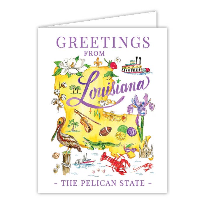 Louisiana Handpainted Icons Greeting Card