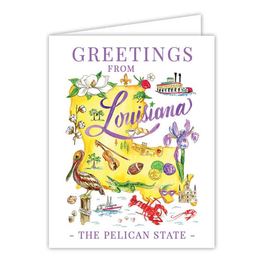 Louisiana Handpainted Icons Greeting Card