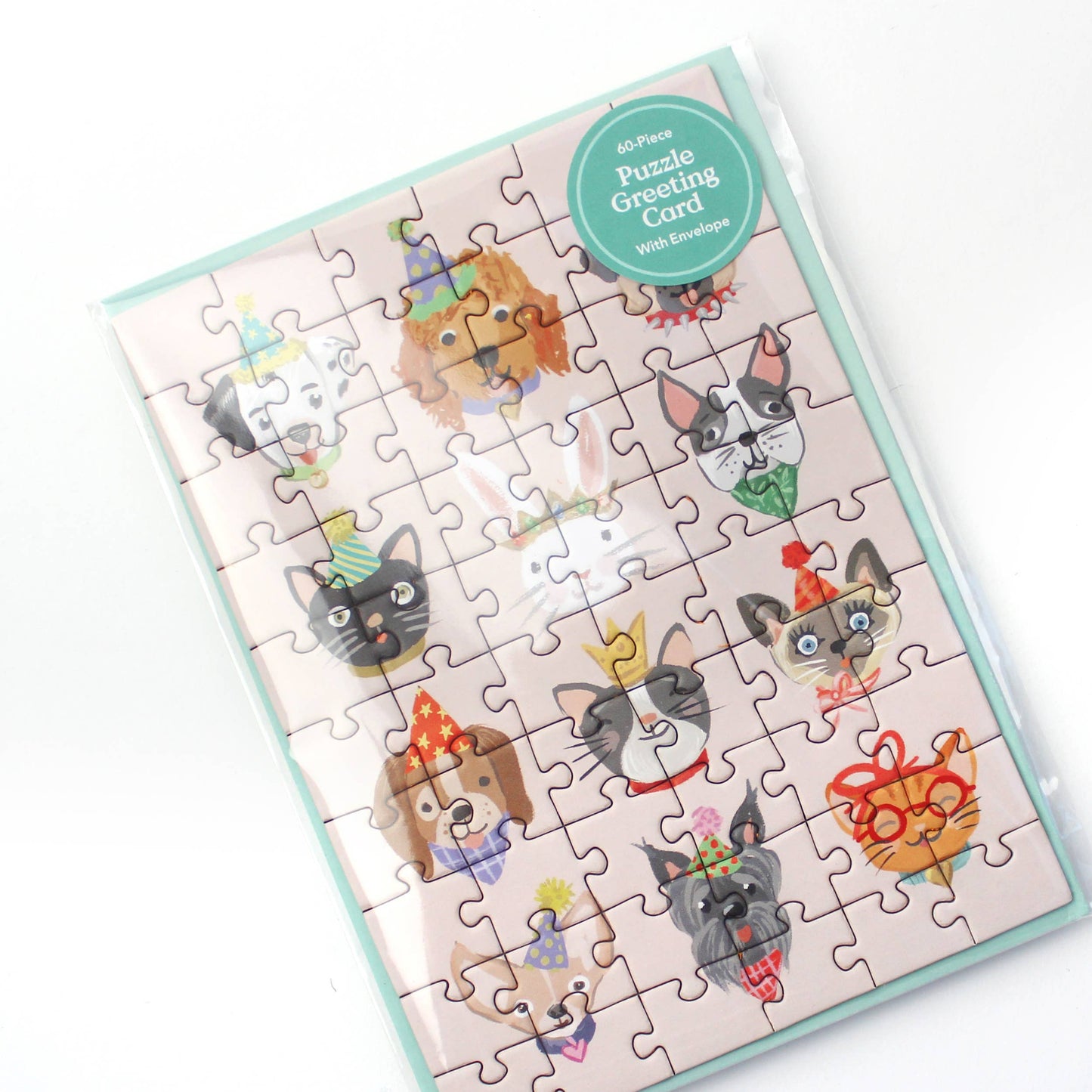 Puzzle Greeting Card - Party Animals
