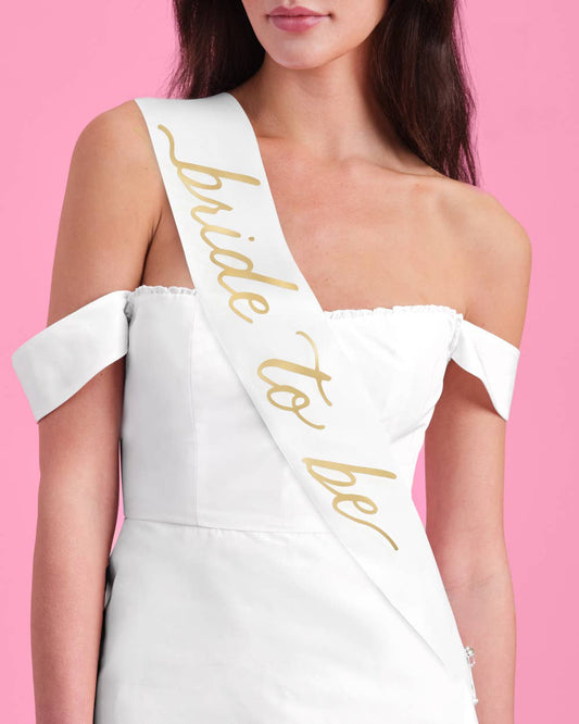 Bride To Be Satin Sash - Gold