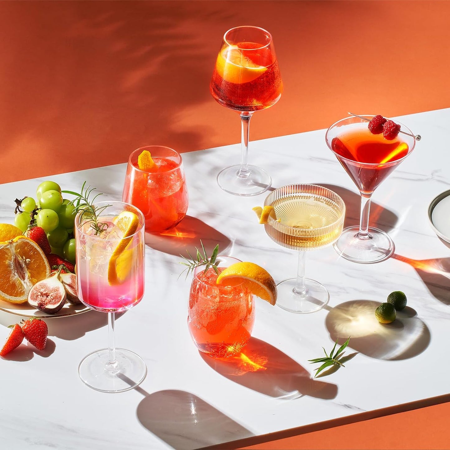 Barcelona Acrylic Stemmed Wine Glassware, Set of 8