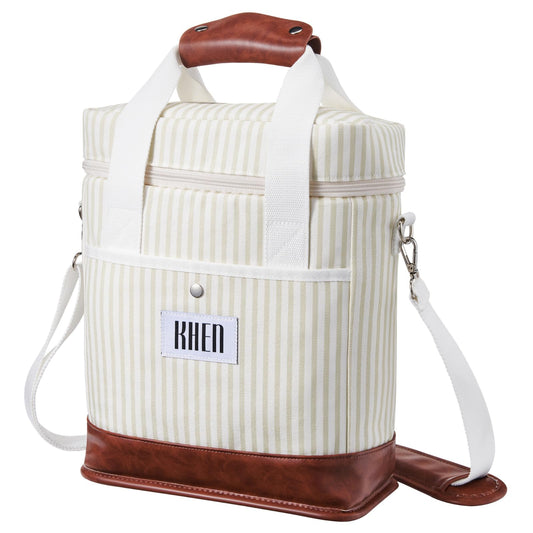 2 Bottle Wine Carrier Tote, Insulated Leakproof Cooler Bag