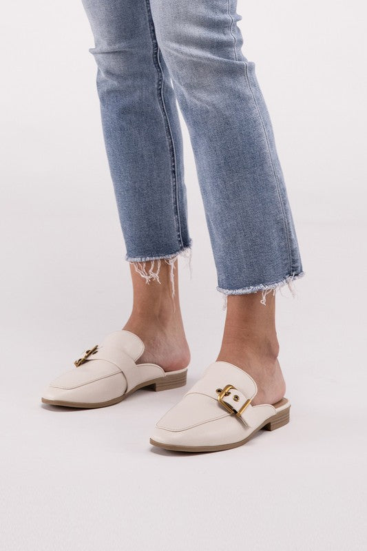 Chantal-S Buckle Backless Slides Loafer Shoes