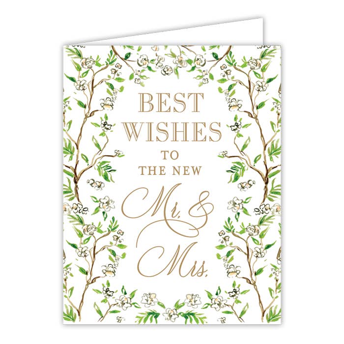 "Best Wishes to the new Mr. and Mrs." Dogwood Blossoms Greeting Card