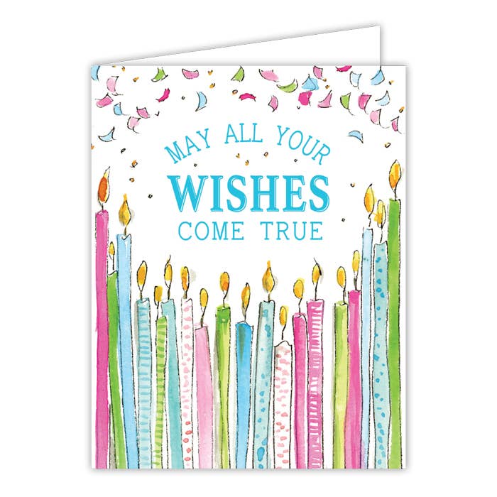 "May All Your Wishes Come True" Candles & Confetti Greeting Card