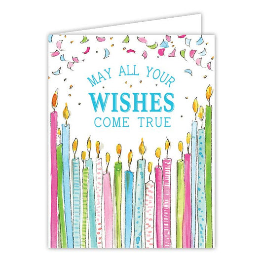 "May All Your Wishes Come True" Candles & Confetti Greeting Card