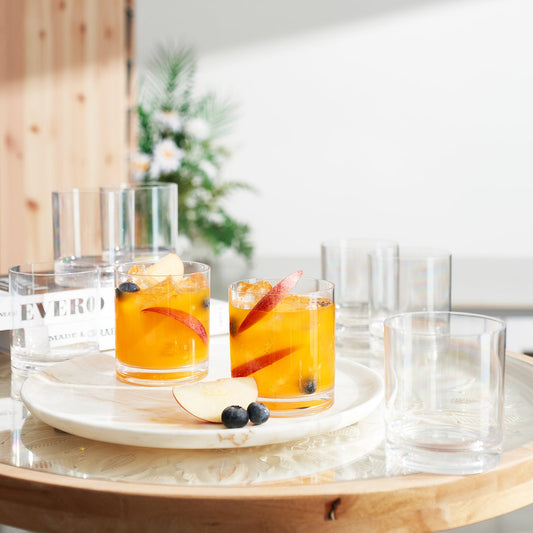 Barcelona Acrylic Lowball Tumbler Glassware, Set of 8