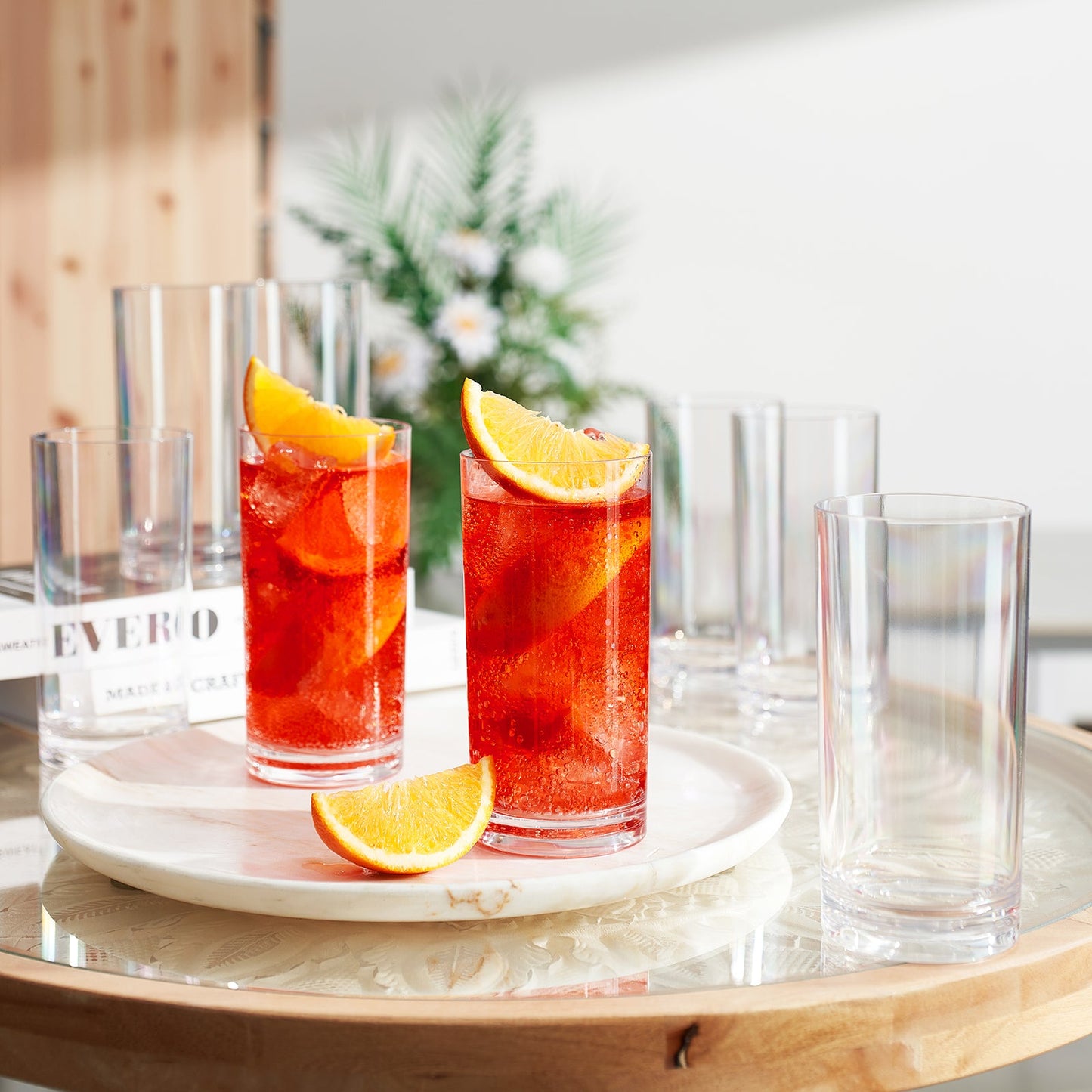 Barcelona Acrylic Highball Glassware, Set of 8