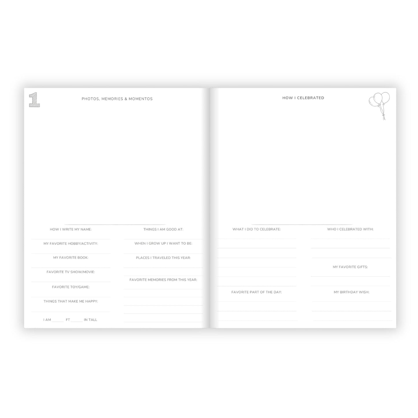 Birthday Memory Book- Blue Wave