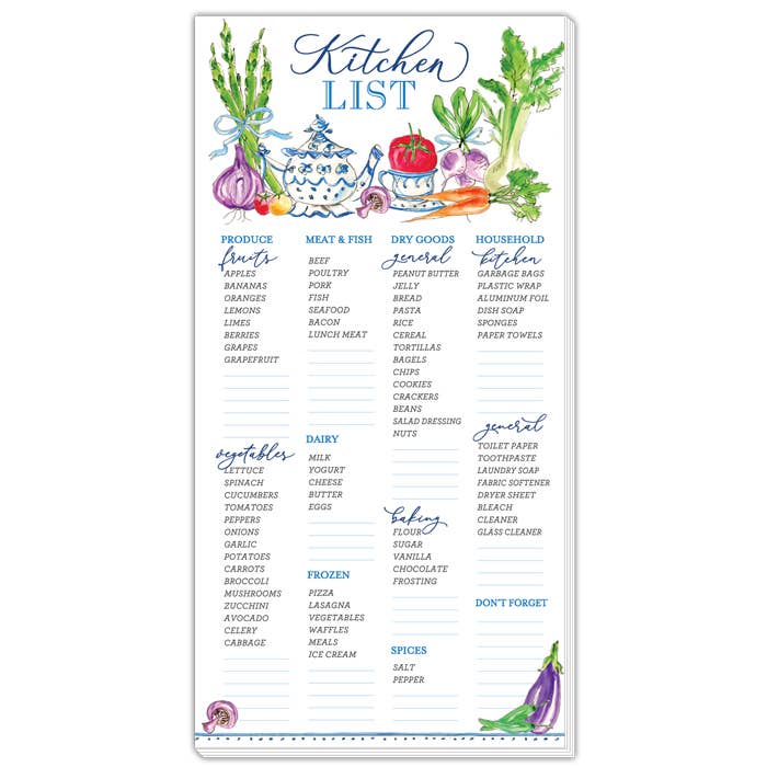 Handpainted Kitchen List Long Pad