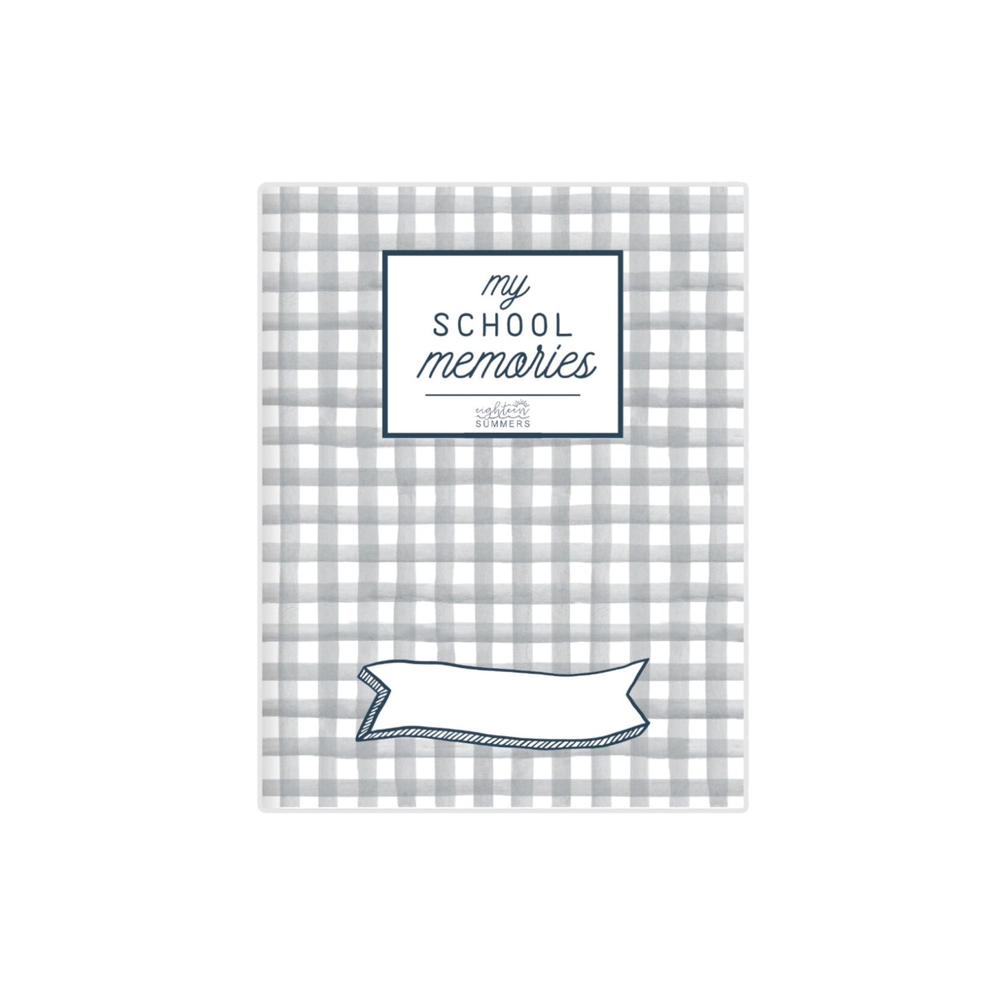 Timeless Gray Plaid School Memory Journal
