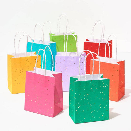 Bright, Colorful Gold Fleck Bags (Set of 8)