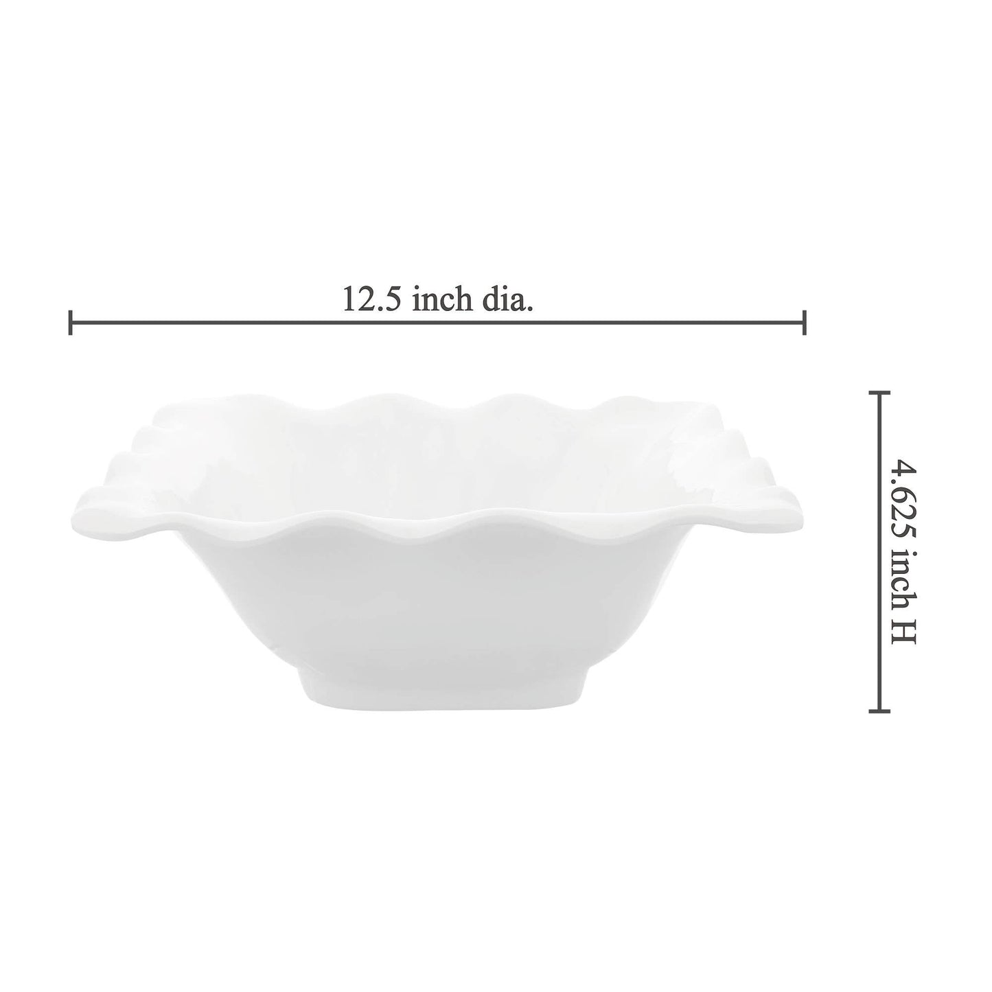 White 12 1/2" Melamine Serving Bowl