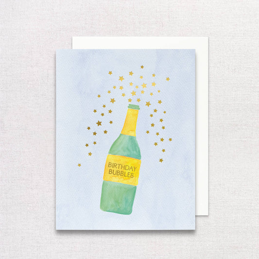 Birthday Bubbles Greeting Card | Champagne Birthday Card