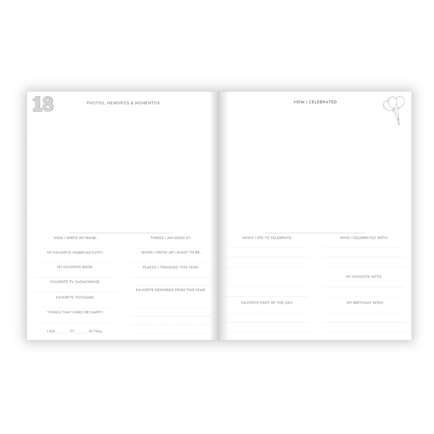 Birthday Memory Book- Coastal Plaid