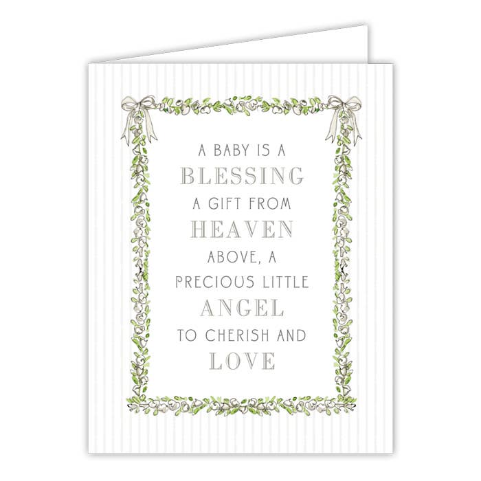 “A Baby is a Blessing a Gift from Heaven” Greeting Card