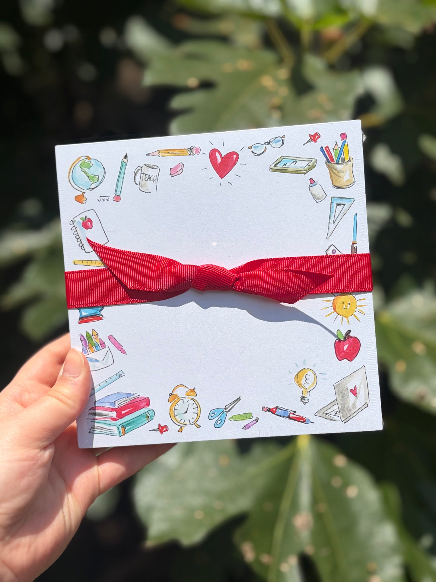 Handpainted School Icon Border Luxe Notepad