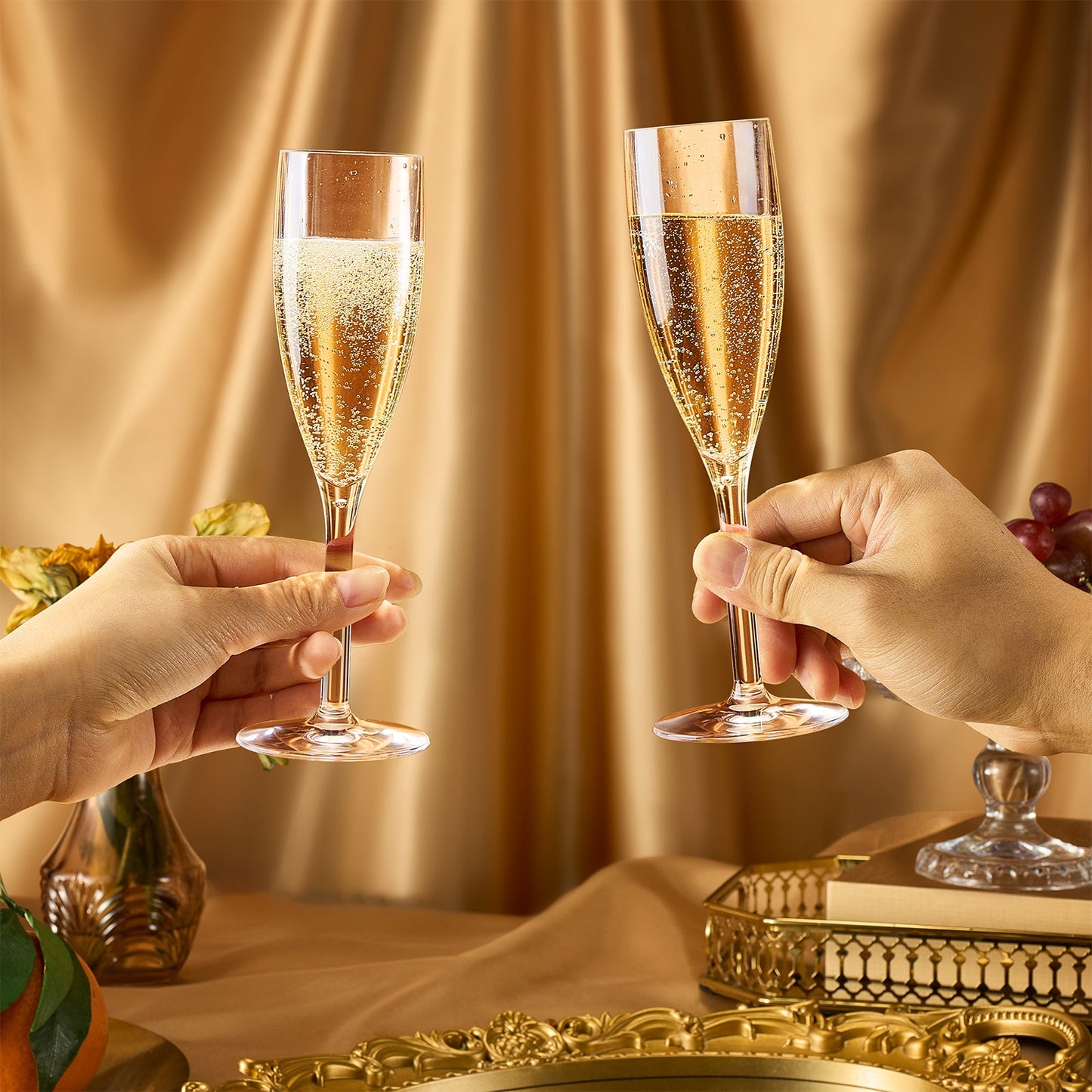 Barcelona Acrylic Champagne Flute Glassware, Set of 6