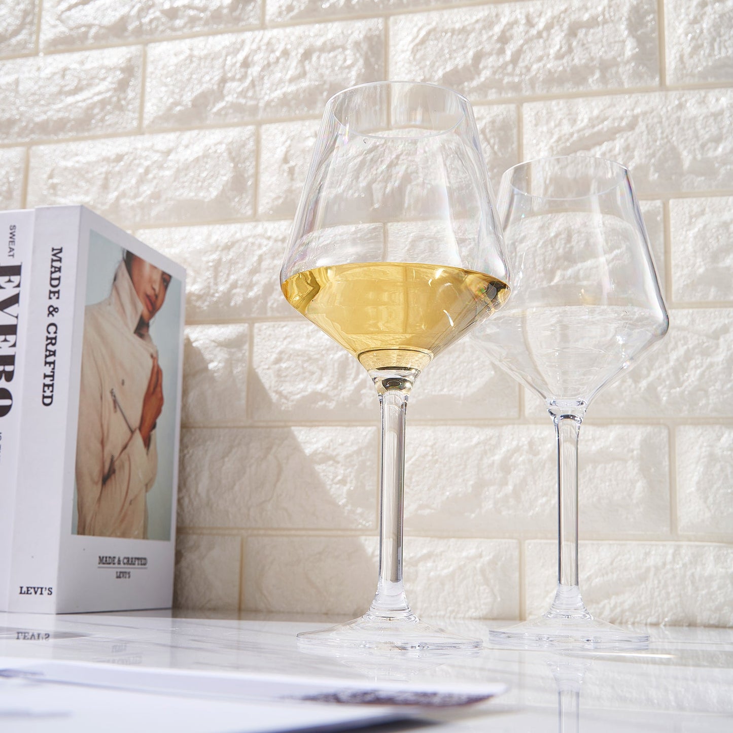 Barcelona Acrylic Stemmed Wine Glassware, Set of 2