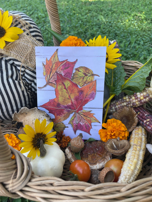 Autumn Crunch: Watercolor Leaf Greeting Card – Blank Inside for Fall Notes