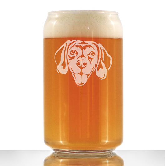 Happy Beagle Beer Can Pint Glass - Fun Dog Themed Decor and Gifts for Moms & Dads of Beagles - 16 oz Glasses