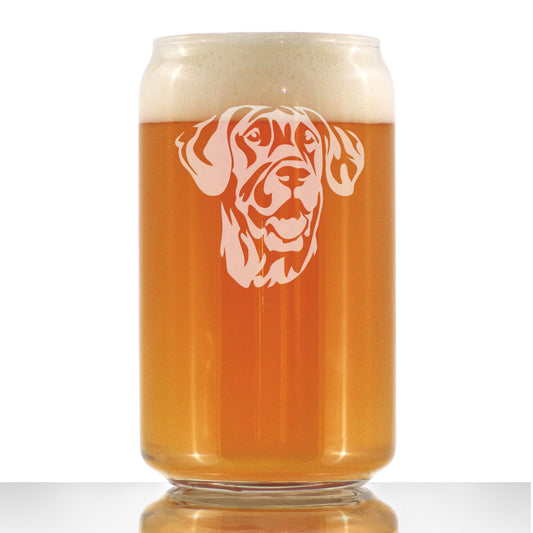 Great Dane Face Beer Can Pint Glass - Unique Dog Themed Decor and Gifts for Moms & Dads of Great Danes - 16 Oz