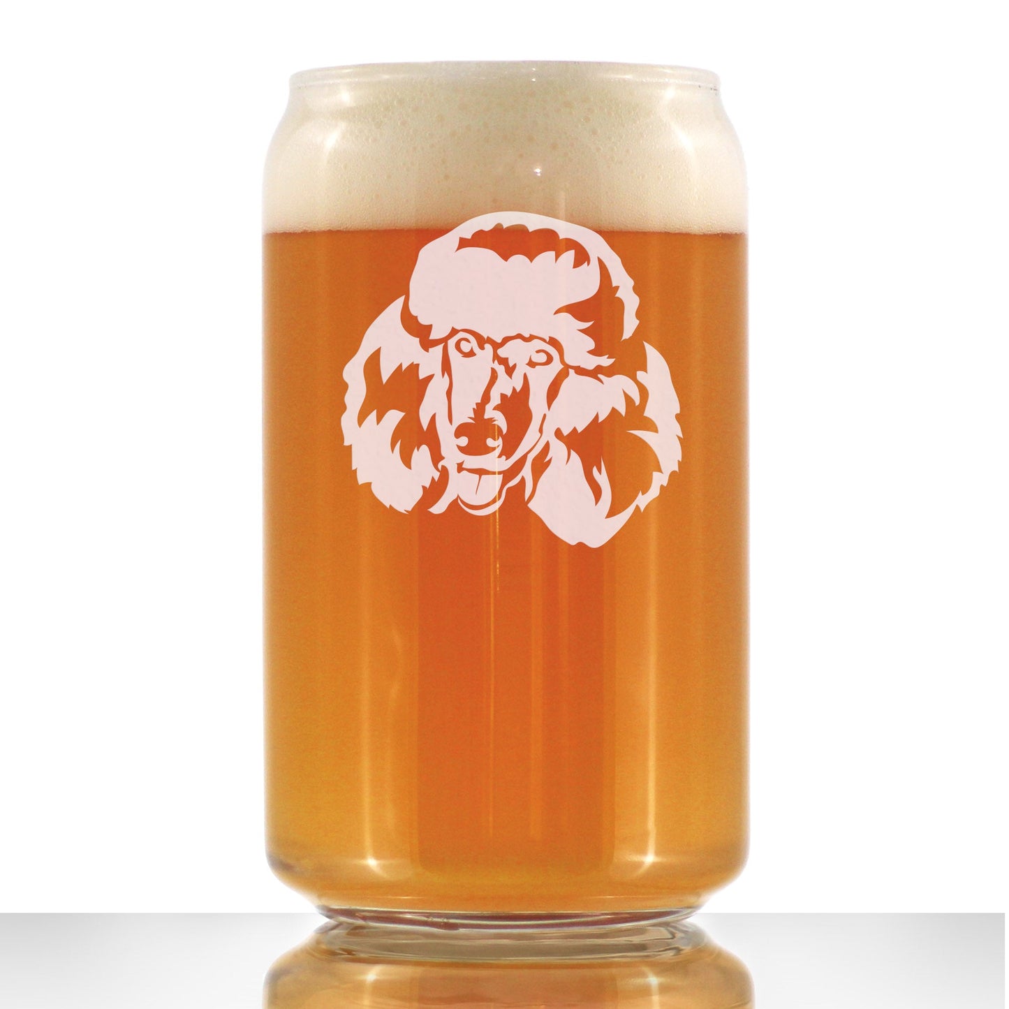 Happy Poodle - Beer Can Pint Glass - Fun Unique Poodle Themed Dog Gifts and Party Decor for Women and Men - 16 oz