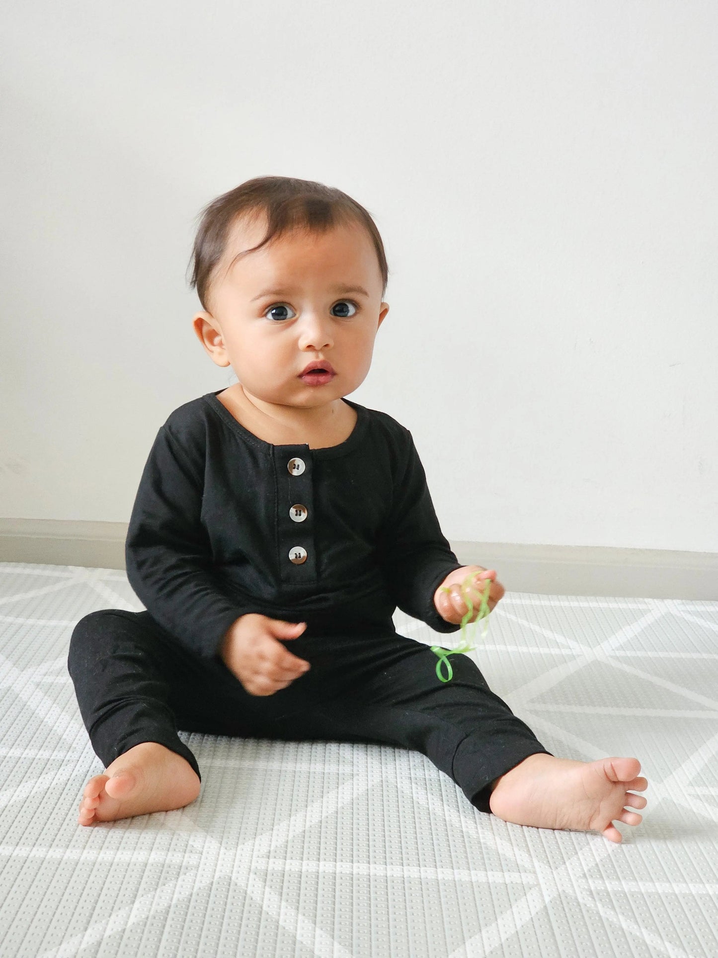 Top and Bottom Outfit and Hat Set, Newborn Clothes, Baby Boy Outfit Sets - Black