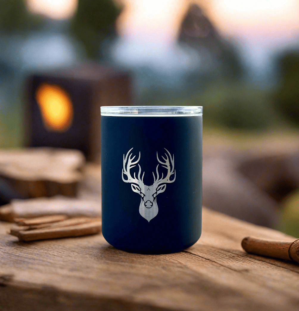 Limited Edition Deer Hunter Glass Lined Whiskey Glass in Black