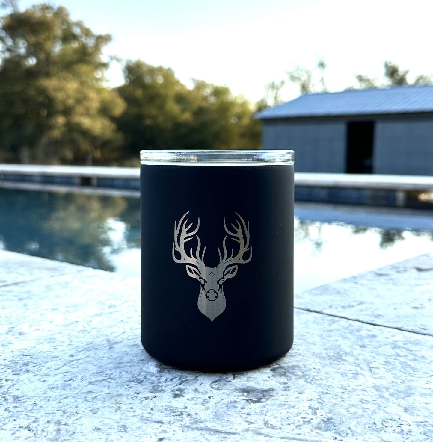 Limited Edition Deer Hunter Glass Lined Whiskey Glass in Black