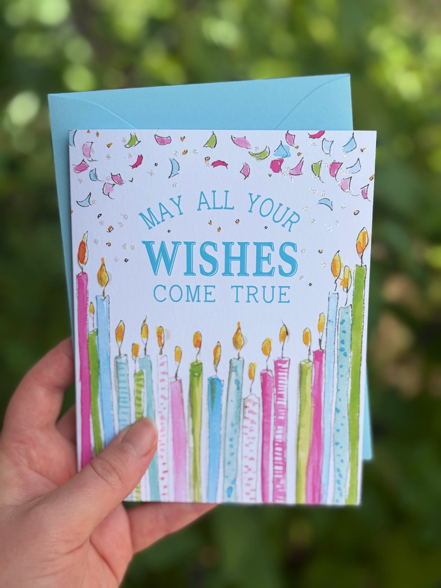 "May All Your Wishes Come True" Candles & Confetti Greeting Card
