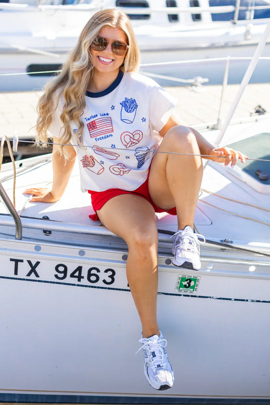 Freedom Sequin Embroidered Top