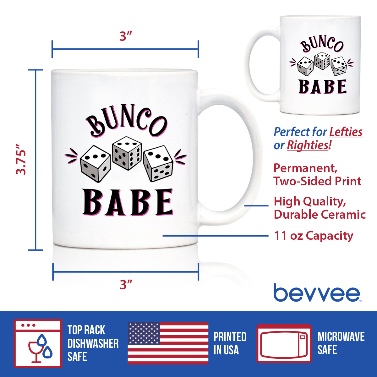Bunco Babe Coffee Mug - Bunco Decor and Bunco Gifts for Women