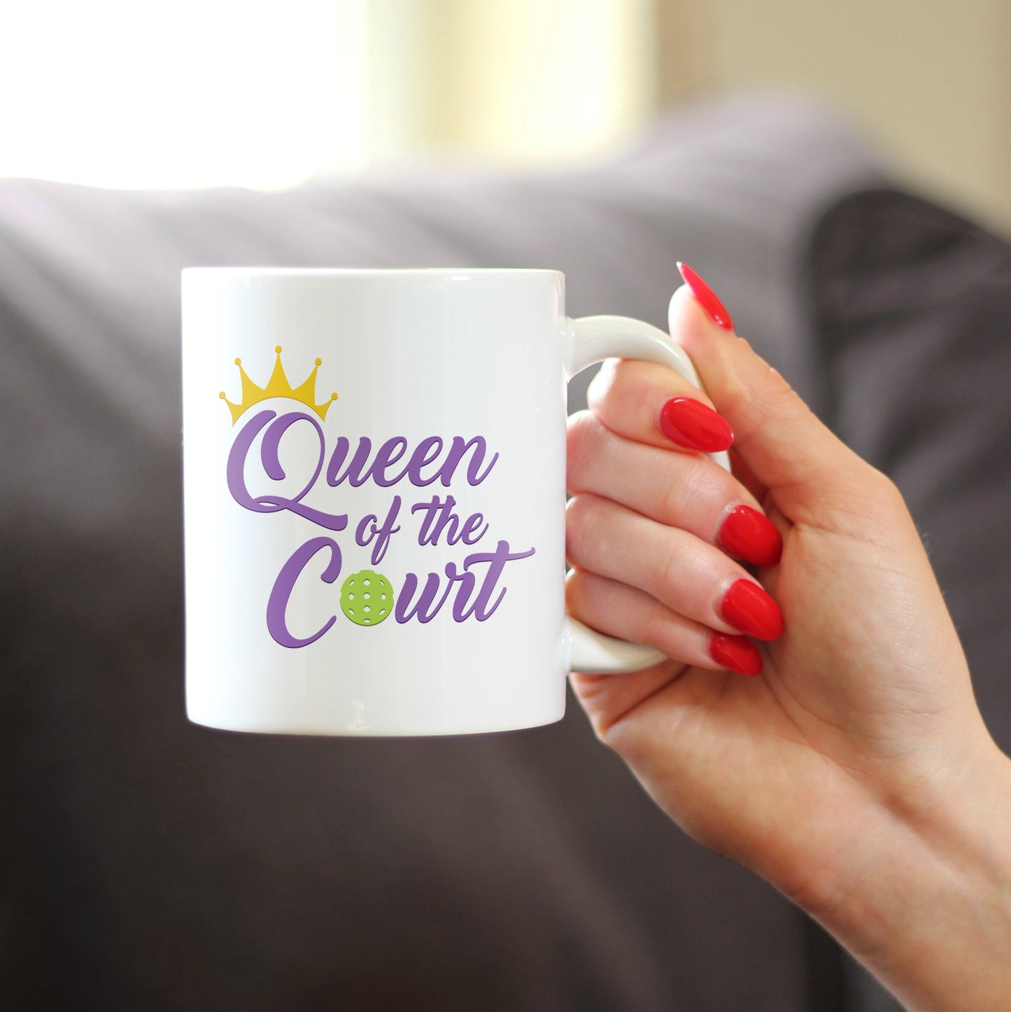 Queen of the Court Coffee Mug - Pickleball Gifts for Women - Pickleball Themed Decor