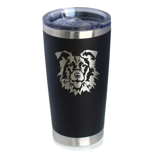 Border Collie Face - 20 oz Coffee Tumbler