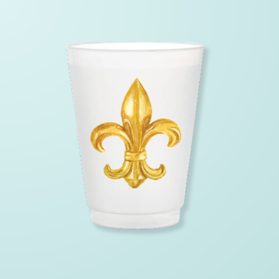 Fleur de Lis Frosted Cups