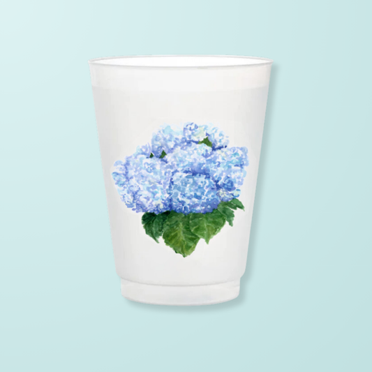 Blue Hydrangea Frosted Cups