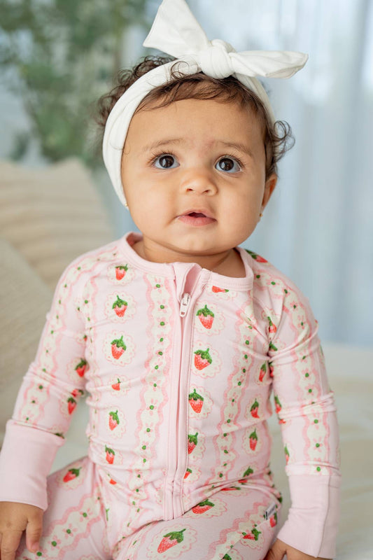 Strawberry Stripe | Convertible Zippy Romper