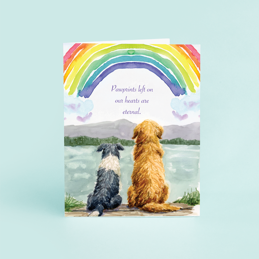 Rainbow Dog Sympathy "Paw Prints...