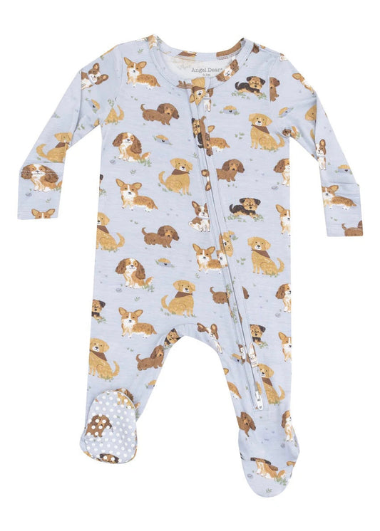 Blue Best Friends Dogs 2 Way Zipper Romper Sleeper