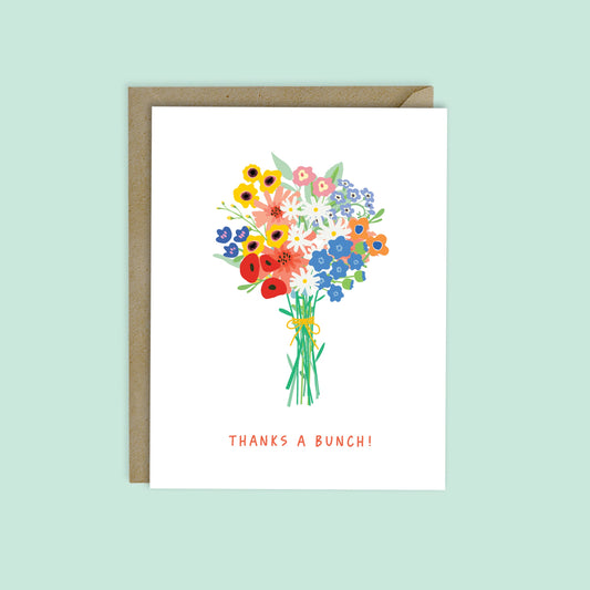 THANKS A BUNCH WILDFLOWER BOUQUET CARD
