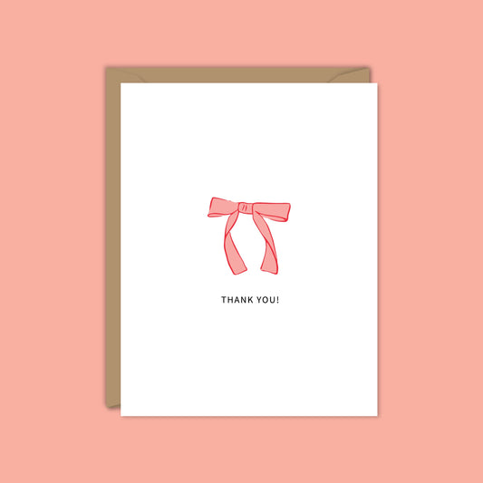 THANK YOU BLUSH PINK BOW CARD