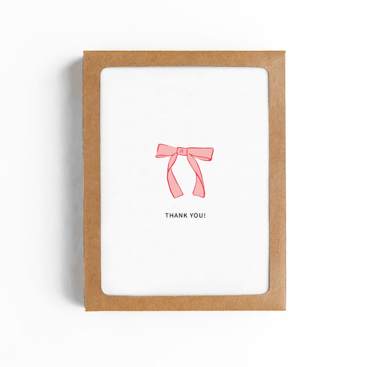 BLUSH BOW THANK YOU CARD-BOXED SET OF 8